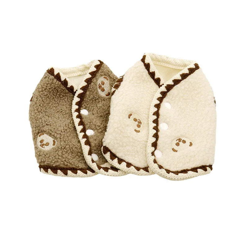 Pet Solid Lamb Fleece Vest Clothes Ins Short Clothes Dog Vest Cat Clothes Cat Clothes Autumn Winter Teddy Clothes Dog Clothes