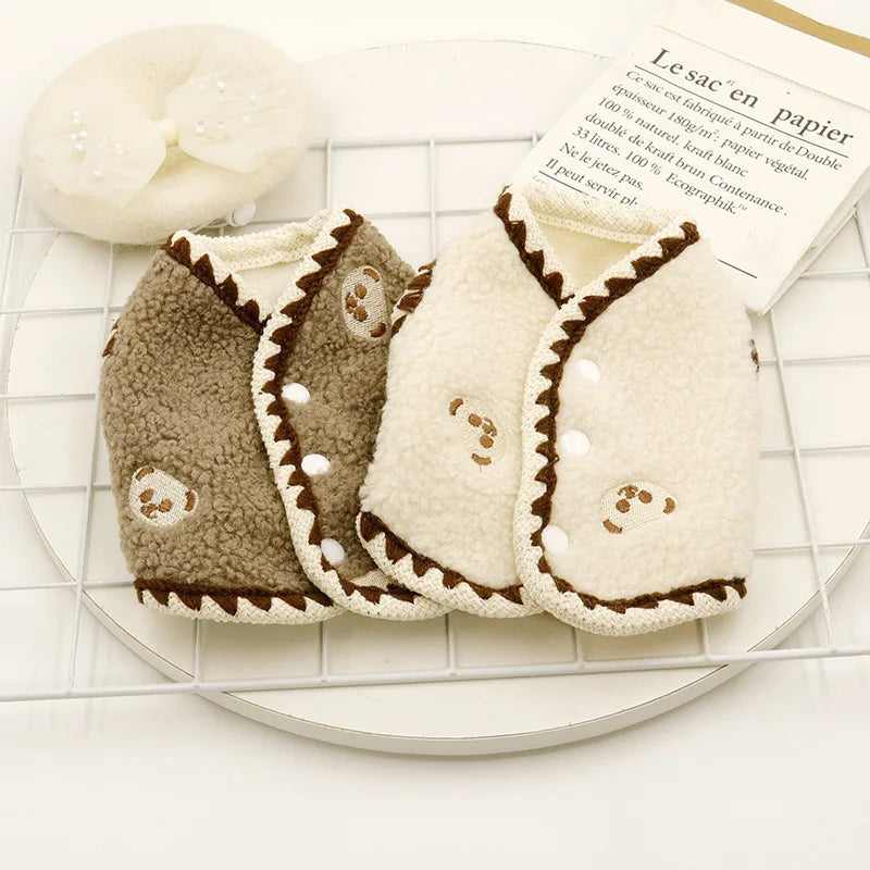 Pet Solid Lamb Fleece Vest Clothes Ins Short Clothes Dog Vest Cat Clothes Cat Clothes Autumn Winter Teddy Clothes Dog Clothes