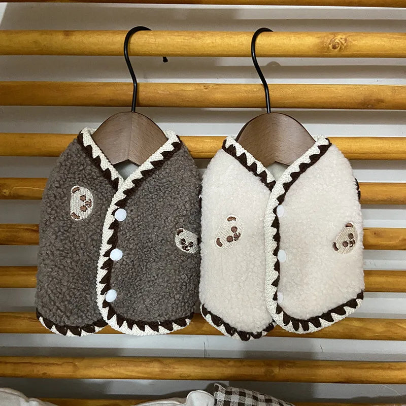 Pet Solid Lamb Fleece Vest Clothes Ins Short Clothes Dog Vest Cat Clothes Cat Clothes Autumn Winter Teddy Clothes Dog Clothes