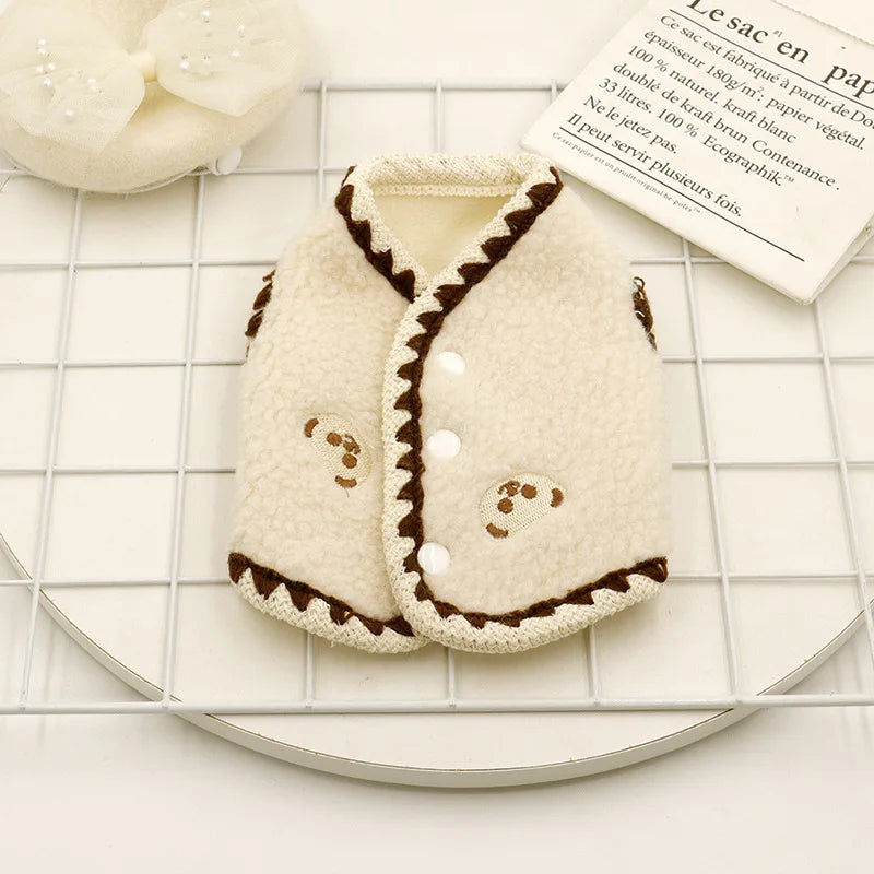 Pet Solid Lamb Fleece Vest Clothes Ins Short Clothes Dog Vest Cat Clothes Cat Clothes Autumn Winter Teddy Clothes Dog Clothes