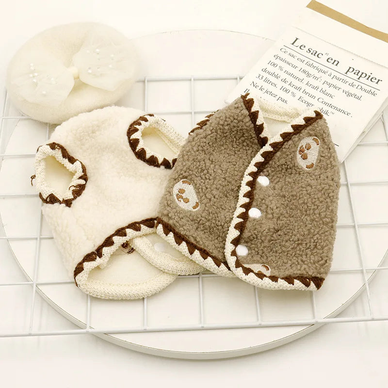 Pet Solid Lamb Fleece Vest Clothes Ins Short Clothes Dog Vest Cat Clothes Cat Clothes Autumn Winter Teddy Clothes Dog Clothes
