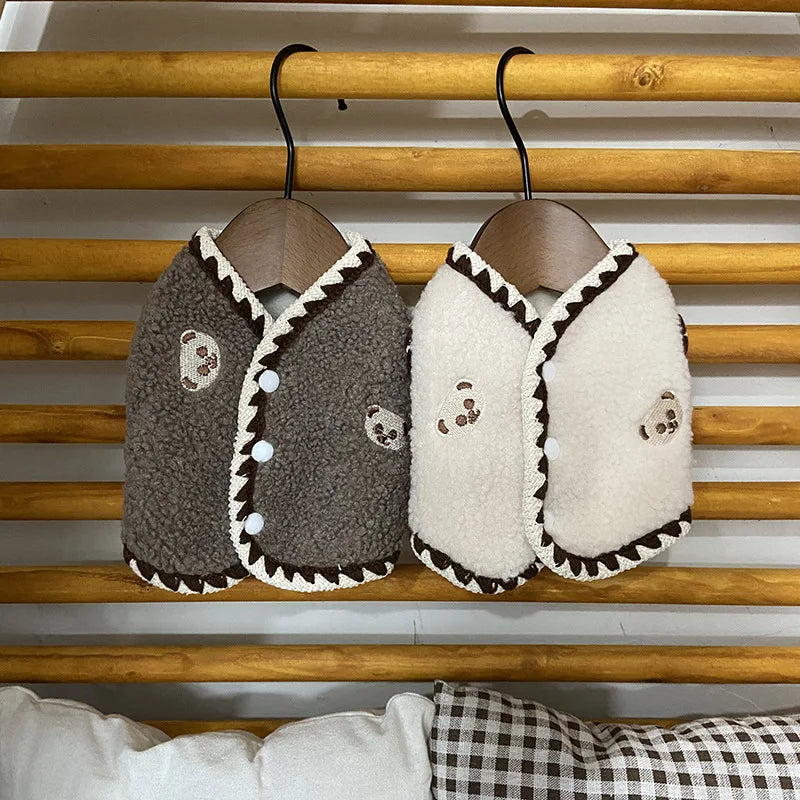 Pet Solid Lamb Fleece Vest Clothes Ins Short Clothes Dog Vest Cat Clothes Cat Clothes Autumn Winter Teddy Clothes Dog Clothes