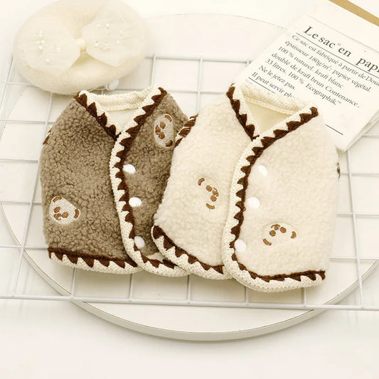 Pet Solid Lamb Fleece Vest Clothes Ins Short Clothes Dog Vest Cat Clothes Cat Clothes Autumn Winter Teddy Clothes Dog Clothes