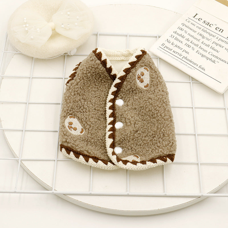 Pet Solid Lamb Fleece Vest Clothes Ins Short Clothes Dog Vest Cat Clothes Cat Clothes Autumn Winter Teddy Clothes Dog Clothes