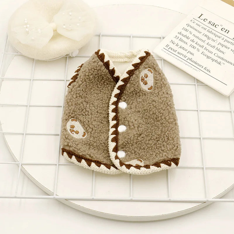 Pet Solid Lamb Fleece Vest Clothes Ins Short Clothes Dog Vest Cat Clothes Cat Clothes Autumn Winter Teddy Clothes Dog Clothes